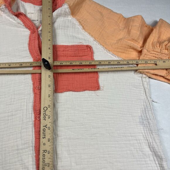 Aerie Womens Pool To Party Button Down Cover Up Shirt Crinkle Gauze Top S FLAW - Picture 7 of 11